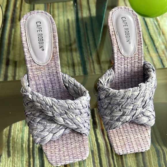 Cape Robbin Lidia Purple Woven Heeled Sandals - Picture 2 of 6
